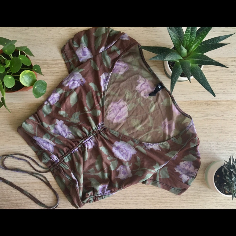 Urban Outfitters Floral Mesh Crop Top